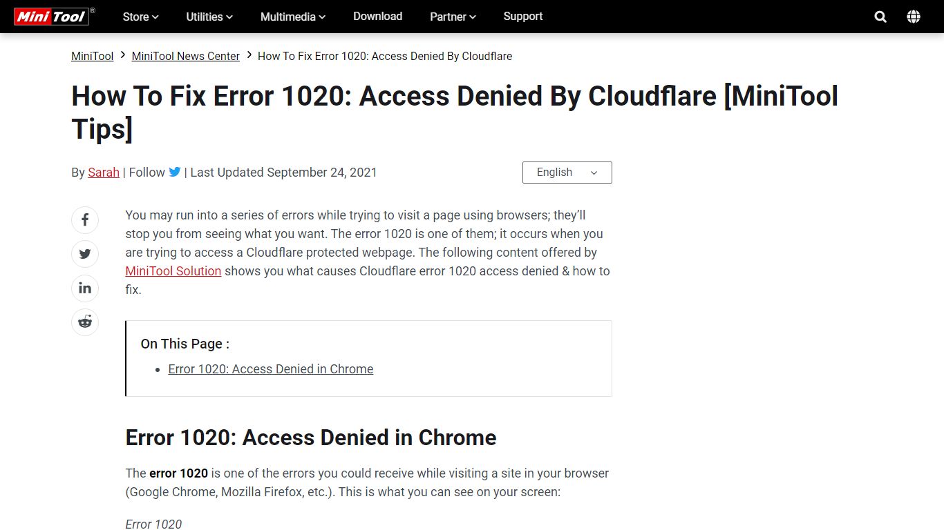 How To Fix Error 1020: Access Denied By Cloudflare - MiniTool